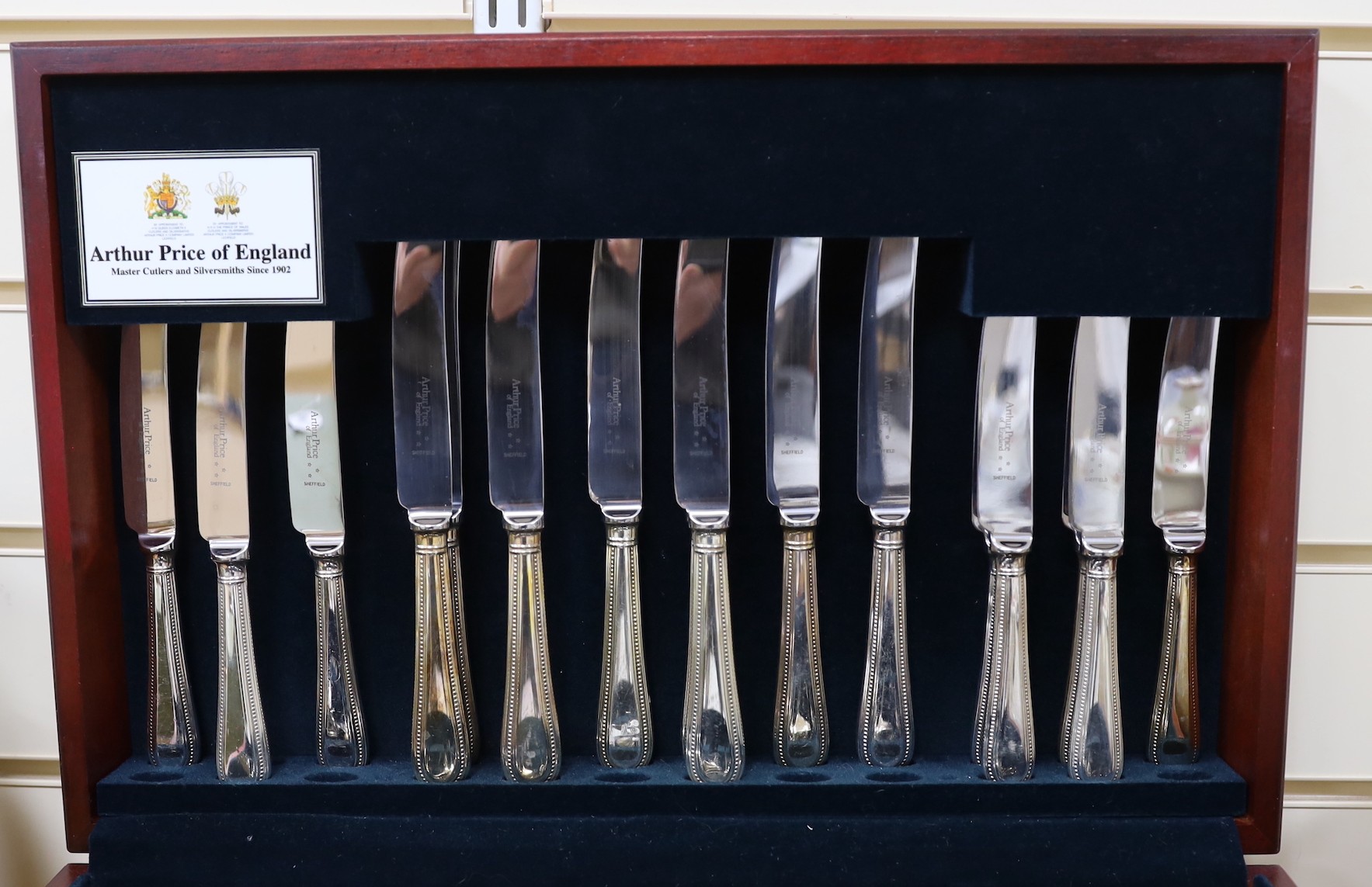 An Arthur Price of England, canteen of silver plated cutlery